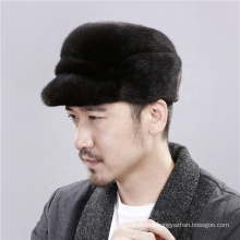 Men winter fur hat fashion mink fur winter down warm Christmas gift show cap male hat